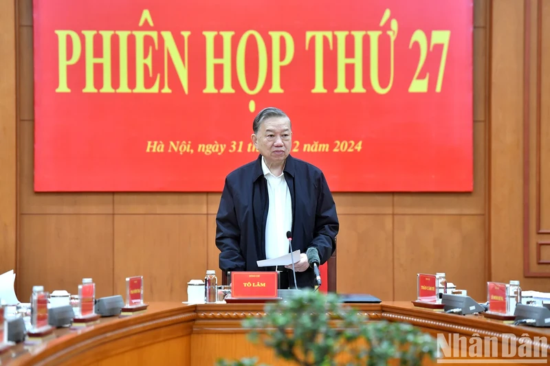 Party General Secretary To Lam addresses the meeting (Photo: NDO)