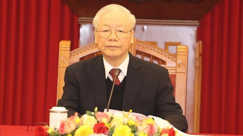 Party General Secretary Nguyen Phu Trong has a telephone talk with First Secretary of the Communist Party of Cuba Central Committee and President of Cuba Miguel Díaz-Canel on December 21 (Photo: VNA)