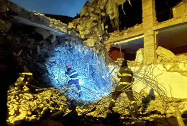 Vietnamese rescuers join hands with int'l forces to save victims of earthquake in Turkey. (The photo provided by a member of the mission)