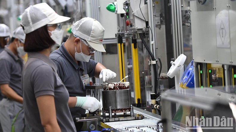 Employees working at an FDI factory in Dong Nai.