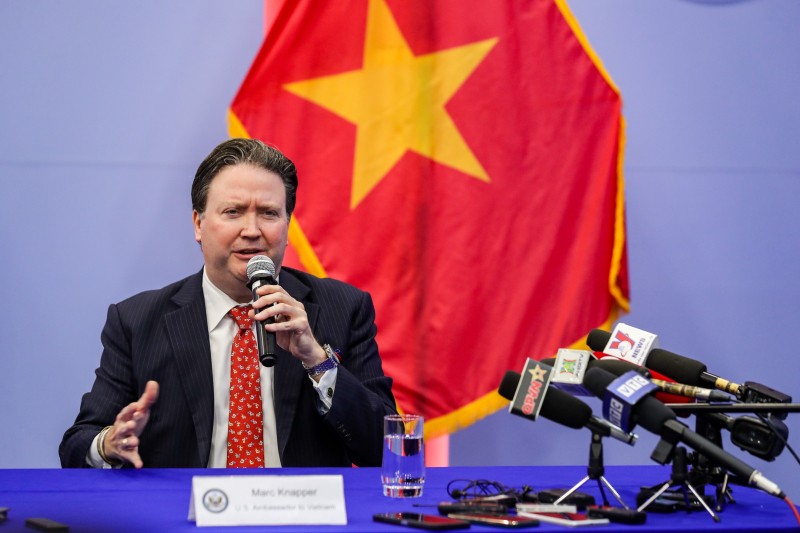 US Ambassador to Vietnam Marc E.Knapper speaking at the press briefing on September 13.