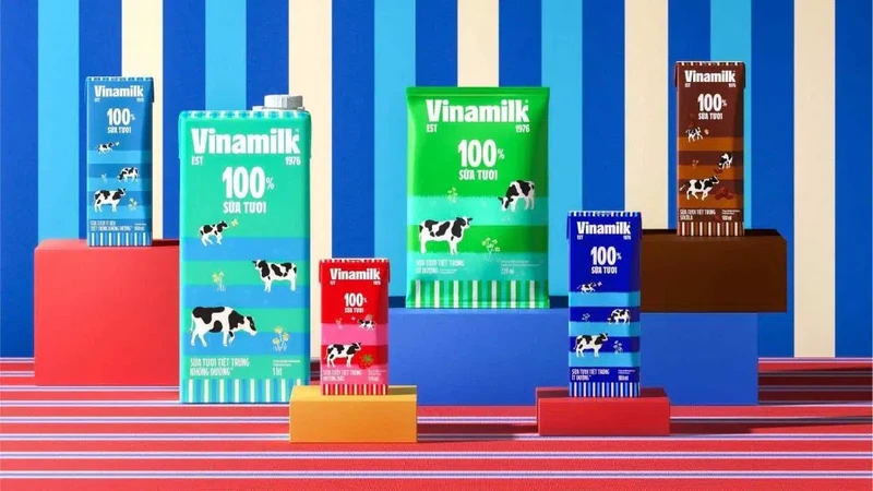 Some new packaging of Vinamilk
