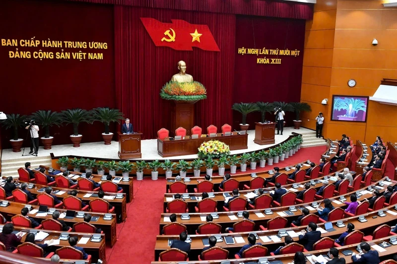 A view of the 11th session of the 13th Party Central Committee. (Photo: DANG KHOA)