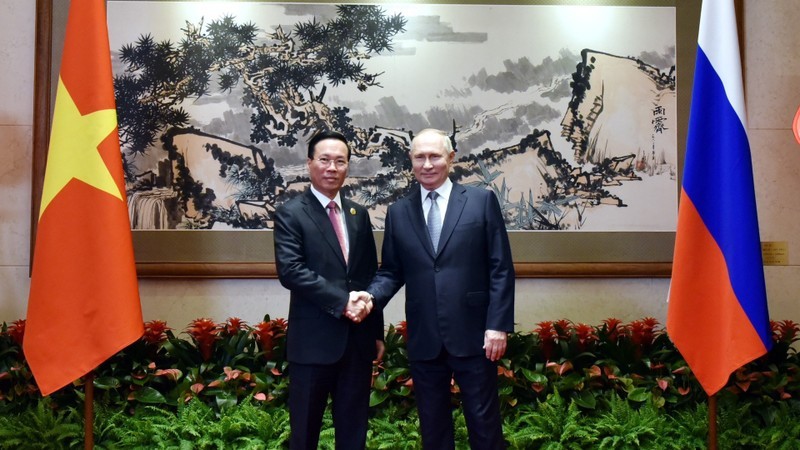 President Vo Van Thuong and his Russian counterpart Vladimir Putin. (Photo: VNA)