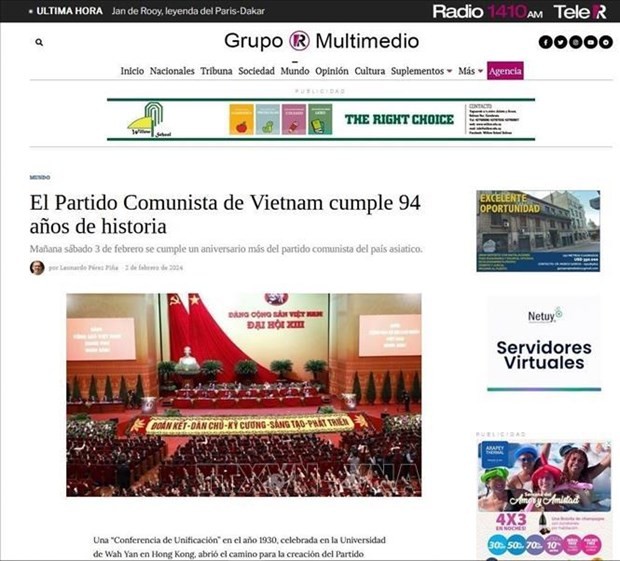 An article on Vietnam's attraction of semiconductor investors on Grupo Multimedio (Photo: VNA)