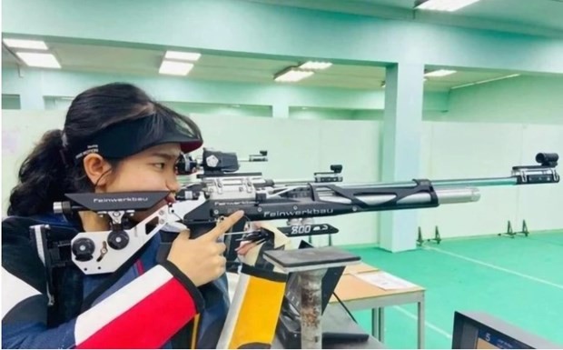 Shooter Le Thi Mong Tuyen (Photo: VTV)