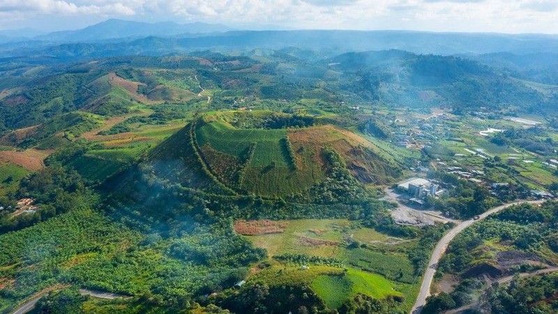 An extinct volcano at the Dak Nong Global Geopark. (Photo: VNA)