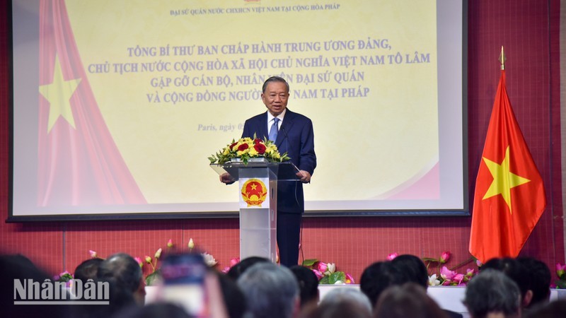 General Secretary and President To Lam speaks at the event. (Photo: NDO)