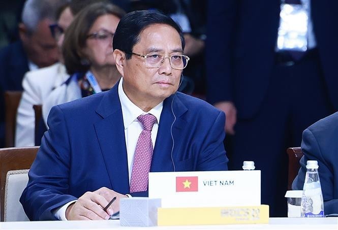 Prime Minister Pham Minh Chinh attends the plenary session of the expanded BRICS Summit in Kazan, Russia. (Photo: VNA)