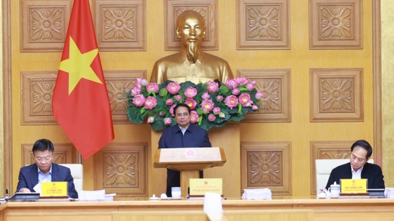 PM Pham Minh Chinh chairs the meeting in Hanoi on December 29. (Photo: Tran Hai)