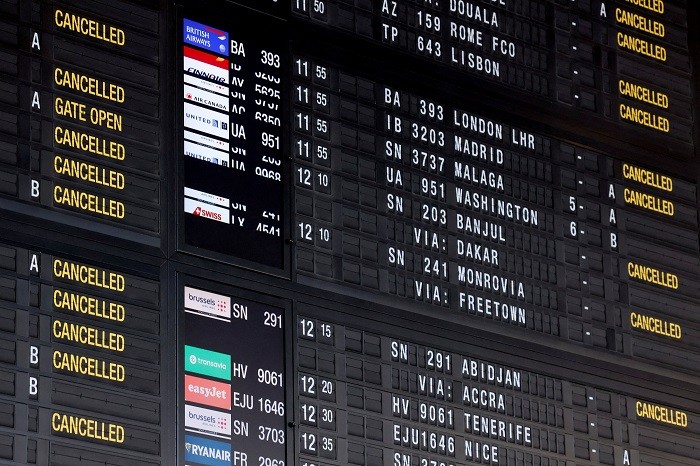 Brussels Airlines said on Friday that it would cancel most of its flights on Oct. 1 due to a Belgian national strike of security workers.