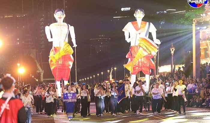 Cambodia on Tuesday celebrated the New Year with a grand parade, cultural performances, and fireworks in front of the Royal Palace in the capital Phnom Penh.