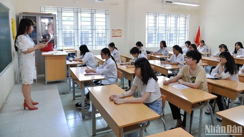 At a 10th-grade exam in Hanoi. (Photo: Thuy Nguyen)
