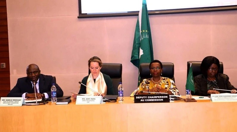 At a press conference announcing the Africa Diplomatic Indaba (ADi) series. (Photo courtesy of the AU)