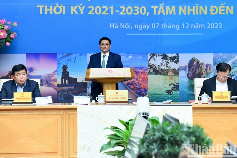 PM Pham Minh Chinh speaks at the event. (Photo: VNA)