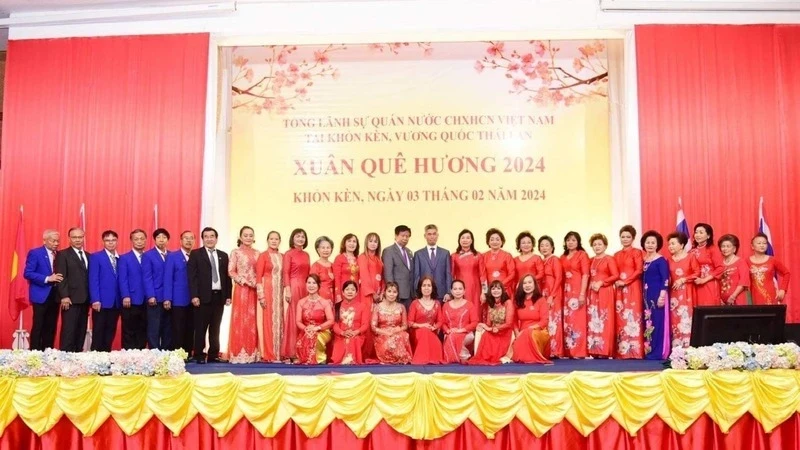 At the get-together for Tet in Thailand.