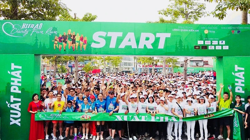 More than 2,000 athletes participate in the Kien An Charity Fun Run 2023.