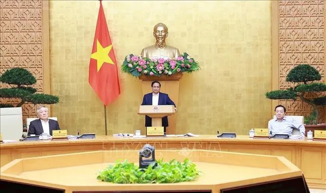 PM Pham Minh Chinh speaks at the meeting (Photo: VNA)