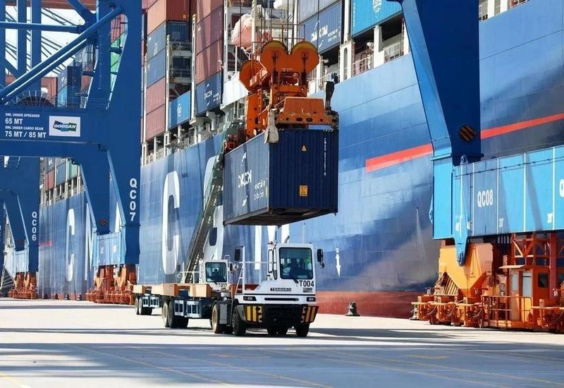 Laoding goods at the Gemalink port in Ba Ria-Vung Tau province. (Photo: VNA)