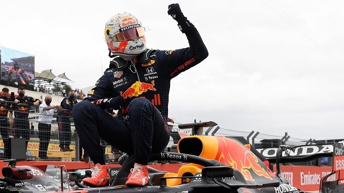 Formula One F1 - French Grand Prix - Circuit Paul Ricard, Le Castellet, France - June 20, 2021 Red Bull's Max Verstappen celebrates after winning the race. (Photo: Reuters)