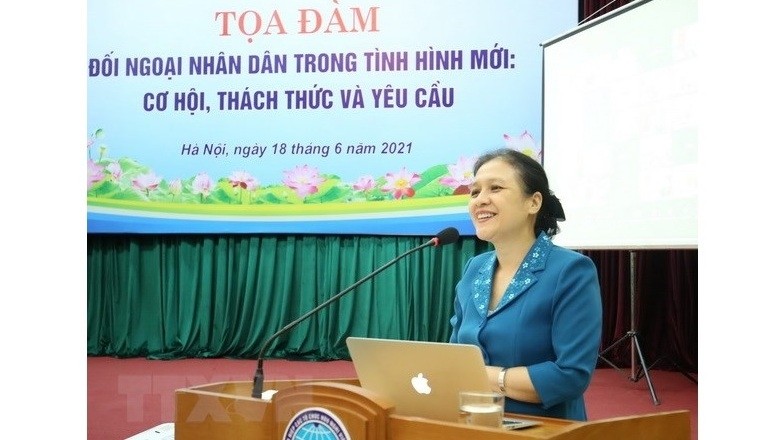 Chairwoman of the Vietnam Union of Friendship Organisations Nguyen Phuong Nga speaks at the event. (Photo: VNA)