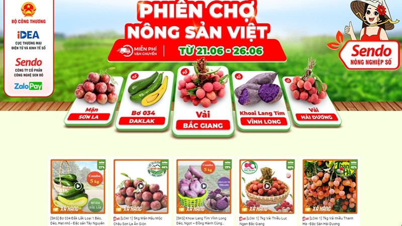 Vietnam farm produce on sale on the Sendo e-commerce platform