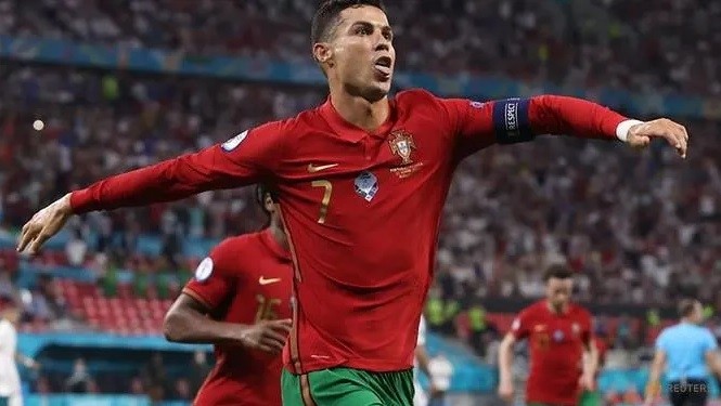 Portugal's Cristiano Ronaldo celebrates scoring their second goal. (Photo: Reuters)