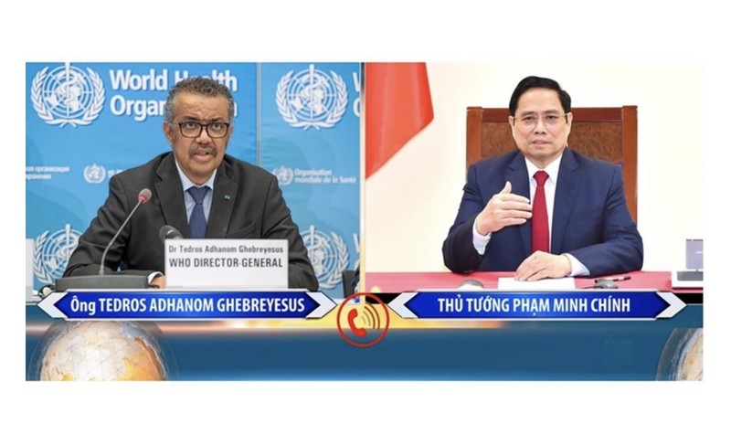 Prime Minister Pham Minh Chinh held phone talks with WHO Director-General Tedros Adhanom Ghebreyesus on June 24.