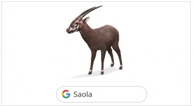 Google launches 3D animation in AR of ‘Saola’ in its Search.
