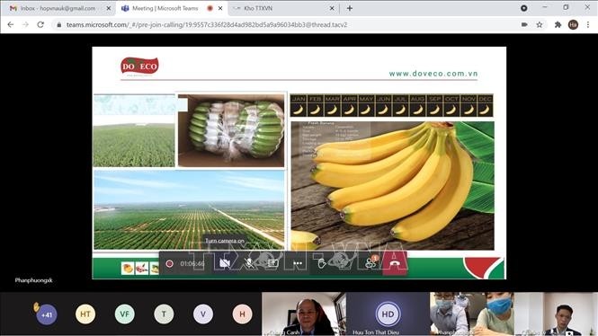 Vietnamese bananas introduced at the webinar. (Photo: VNA)