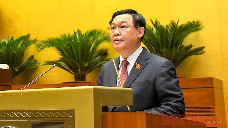 NA Chairman Vuong Dinh Hue speaking at the opening ceremony of the 15th NA's session. (Photo: NDO)