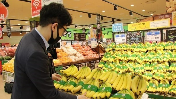 Vietnamese banana sold at a Lotte supermarket in the ROK (Photo: VNA)