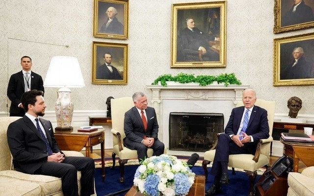 US President Joe Biden meets with Jordan's King Abdullah II and Crown Prince Hussein bin Abdullah II in the Oval Office at the White House in Washington, US July 19, 2021. (Photo: Reuters)