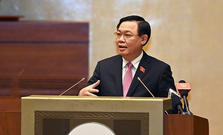 National Assembly Chairman Vuong Dinh Hue speaks at the ceremony. (Photo: NDO/Duy Linh)