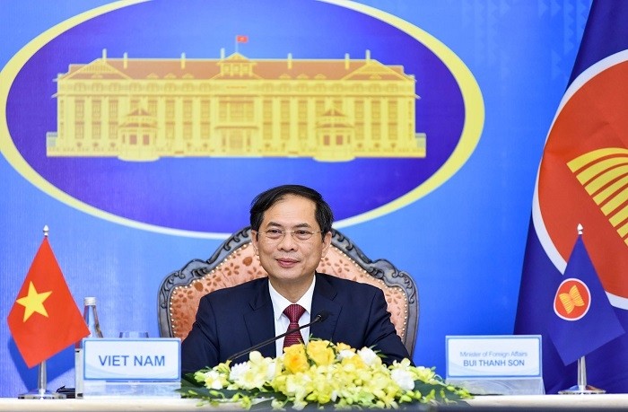 Vietnamese Minister of Foreign Affairs Bui Thanh Son at the event. (Photo: VNA)