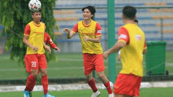 A practice session of the national men's football team (Photo: VFF)