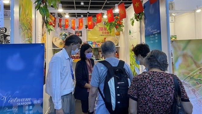 The Vietnam booth at the Hong Kong Food Expo 2021 (Photo: VNA)