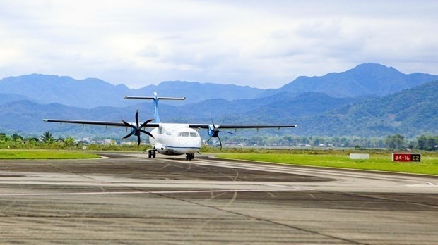 An aircraft lands at Dien Bien Airport. (Photo: VNA)