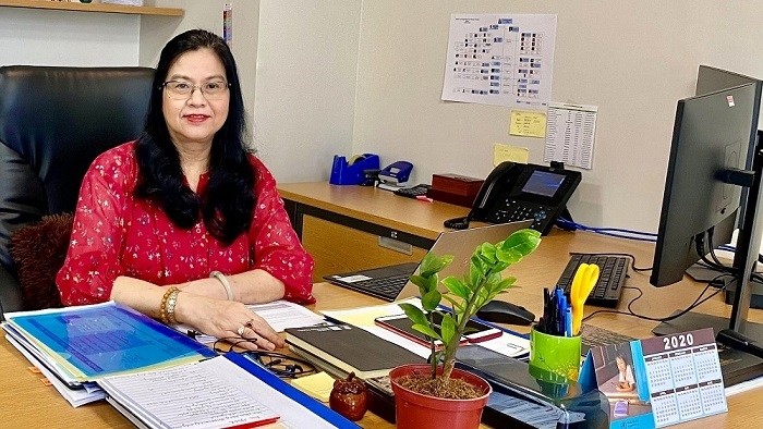Assoc. Prof., Dr. Tran Thi Giang Huong in her office at WHO Western Pacific Region. (Photo: Ministry of Health)