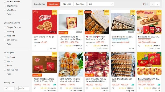 Customers are now choosing to shop online on e-commerce sites which offer a variety of tasty treats.