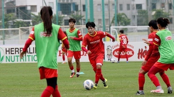 A practice session of the Vietnam women's football team (Photo: VFF)