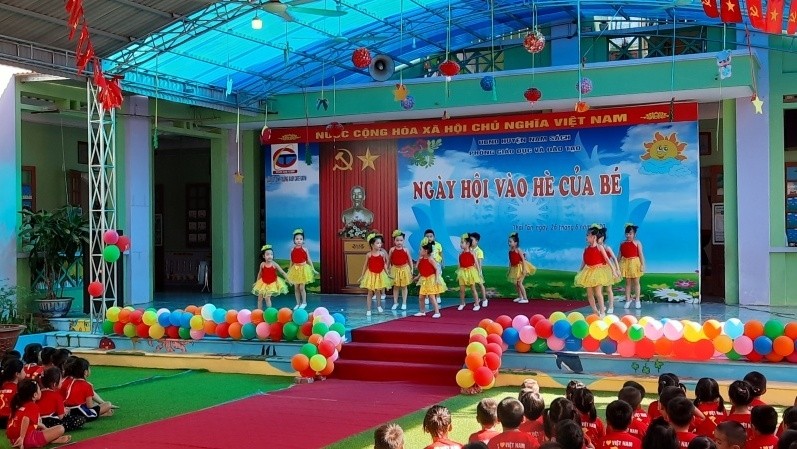 An activity of students at a kindergarten in Thai Tan Commune, Nam Sach, Hai Duong. (Photo taken in 2020)