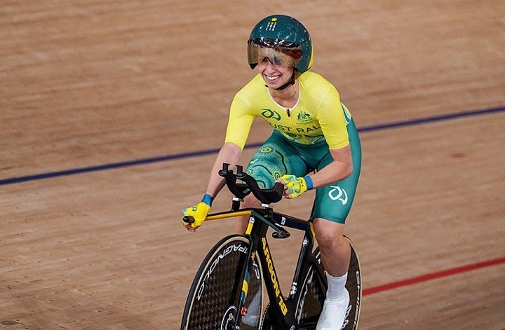 Paige Greco celebrates clinching Australia's first gold at the Paralympics in Tokyo on August 25. (Photo: OIS/IOC)