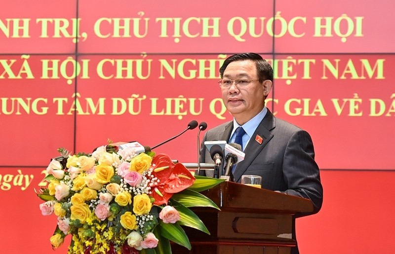 NA Chairman Vuong Dinh Hue speaks at the event. (Photo: NDO/Duy Linh)