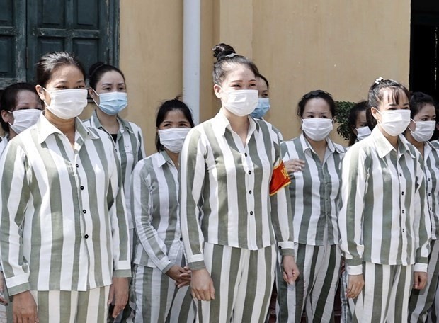 Inmates at Ngoc Ly Prison in the northern province of Bac Giang. (Photo: VNA)