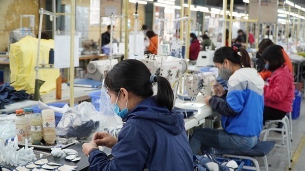 Workers produce shoes for exports.(Photo:VNA)