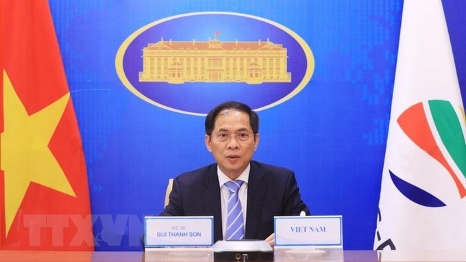 Foreign Minister Bui Thanh Son at the event (Photo: VNA)