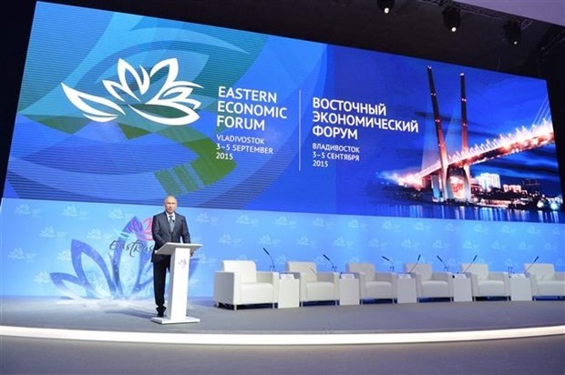 Russian President Vladimir Putin speaks at the plenary session of the Eastern Economic Forum (EEF) 2021 in Vladivostok