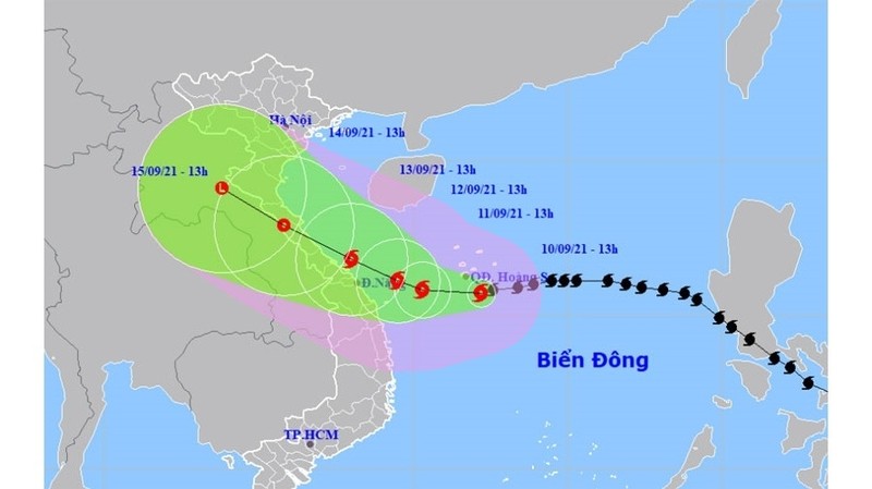 Location and movement of storm No. 5. (Source: nchmf.gov.vn)