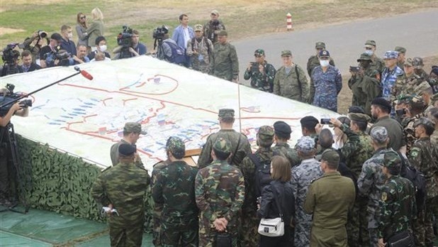 At the military drill (Photo: VNA)
